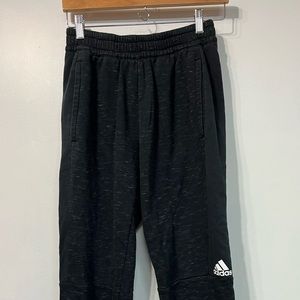Adidas Pants Mens S Gray Fleece Tapered Jogger Sweatpants Ankle Zip